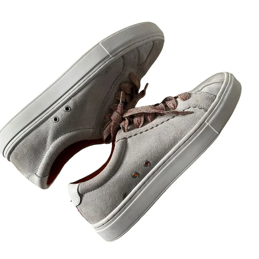 ZARA Women Metallic Glitter Silver Lace Up Fashion Sneakers Size EU 39 US 8‎